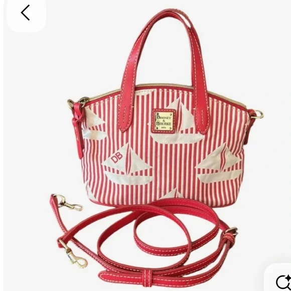 EUC—Dooney & Bourke Red and White Sailboat Shoulder Bag - Picture 5 of 7